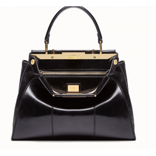 FENDI PEEKABOO ICONIC Bolso de cuero negro F0837