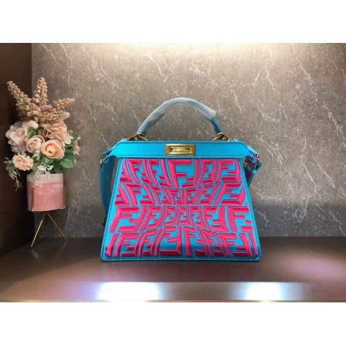 FENDI PEEKABOO ICONIC ESSENTIALLY bolso de cuero F1516 azul