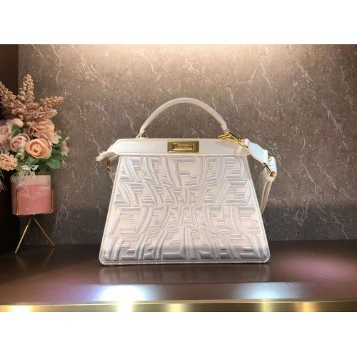 FENDI PEEKABOO ICONIC ESSENTIALLY bolso de cuero F1516 blanco