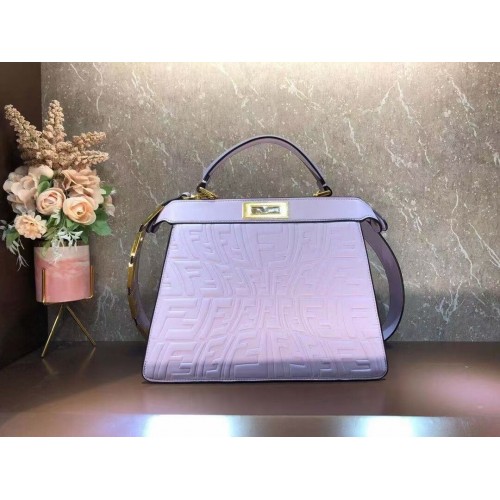 FENDI PEEKABOO ICONIC ESSENTIALLY bolso de cuero F1519 Lavanda