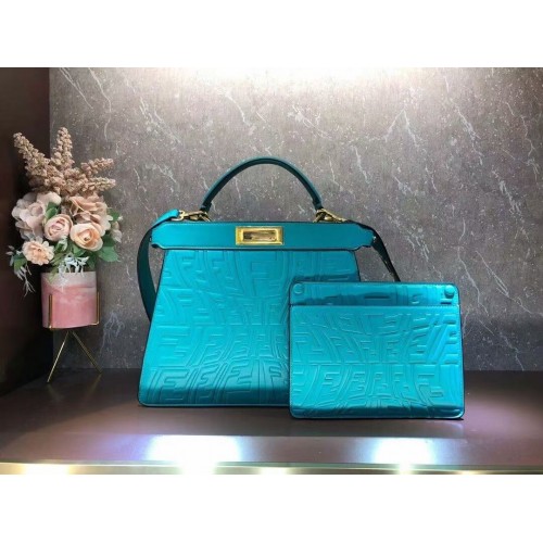 FENDI PEEKABOO ICONIC ESSENTIALLY bolso de cuero F1519 azul
