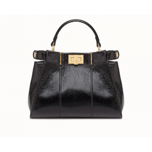FENDI PEEKABOO ICONIC MINI Bolso de cuero negro 8BN244