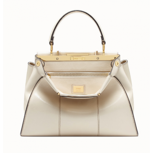 FENDI PEEKABOO ICONIC bolso de piel color crema F0837