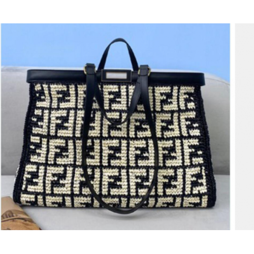 FENDI PEEKABOO ICONIC bolso de cuero 8BN244 blanco y negro