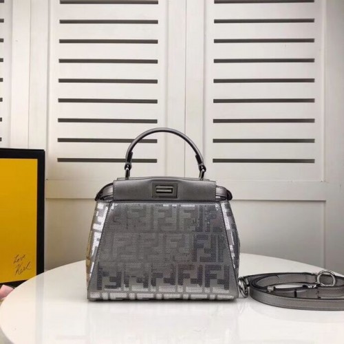 FENDI PEEKABOO ICONIC bolso de piel F0335 Plata