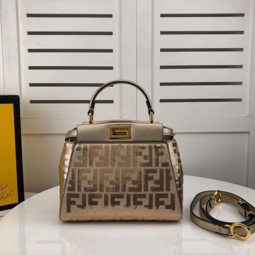 FENDI PEEKABOO ICONIC bolso de cuero F0335 oro