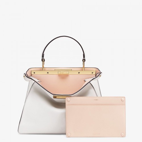 FENDI PEEKABOO ISEEU MEDIUM bolso de cuero F1392 blanco