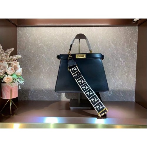 FENDI PEEKABOO ISEEU Bolso mediano de cuero original F1688 Negro