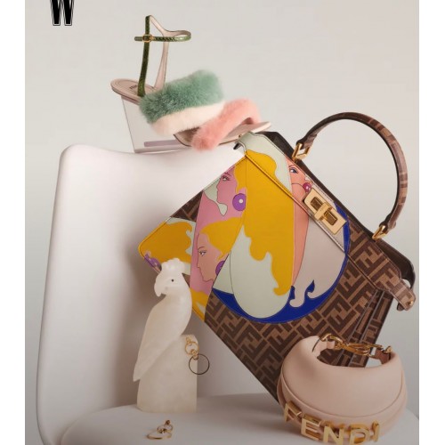 FENDI PEEKABOO ISEEU Bolso MEDIANO de cuero original 0196 Lady Print