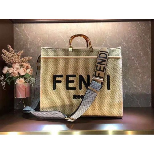FENDI PEEKABOO X-TOTE FF Bolso tejido 8BH376 Marrón