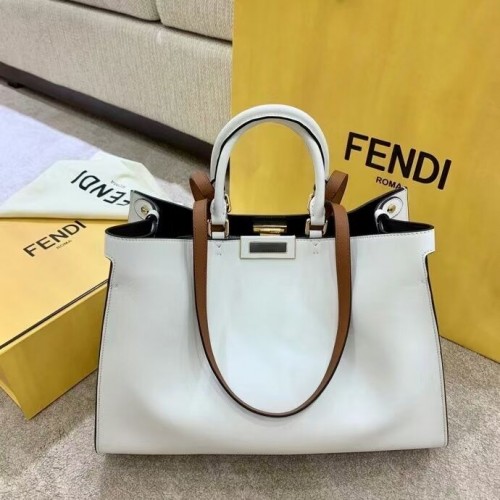 FENDI PEEKABOO X-TOTE bolso de cuero F1527 blanco