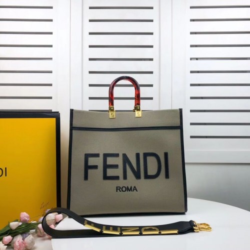 Shopper FENDI SUNSHINE LARGE franela 8BH371 verde