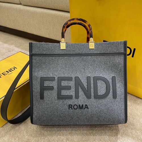 Shopper FENDI SUNSHINE LARGE franela 8BH375 Gris
