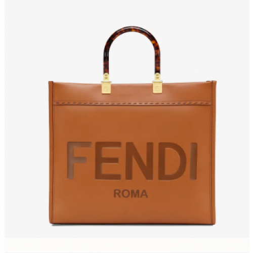 Shopper de piel marrón FENDI SUNSHINE MEDIUM 8BH386A