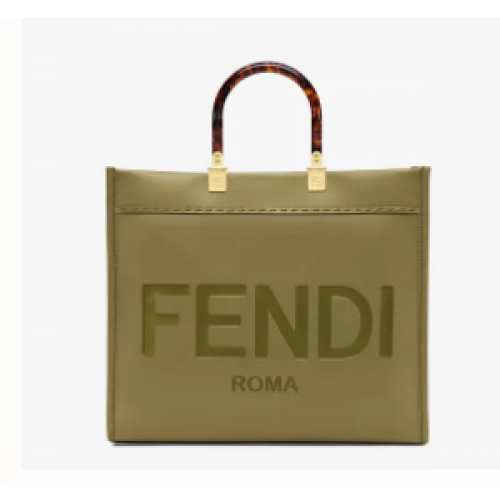 FENDI SUNSHINE MEDIUM bolso shopper de piel verde 8BH386A