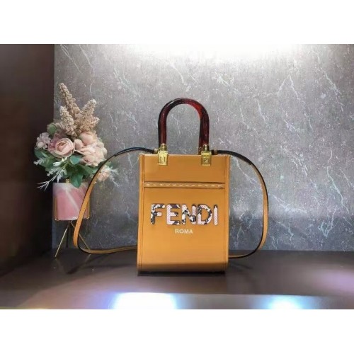 FENDI SUNSHINE SHOPPER minibolso de piel F1620 naranja