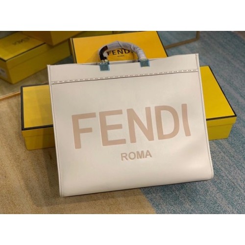 FENDI SUNSHINE bolso shopper grande de piel beige 8BH387A