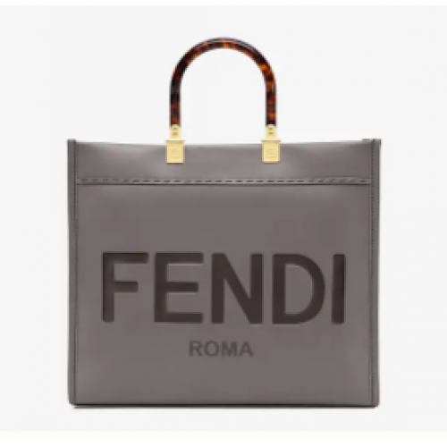 FENDI SUNSHINE bolso shopper grande de piel gris 8BH387A