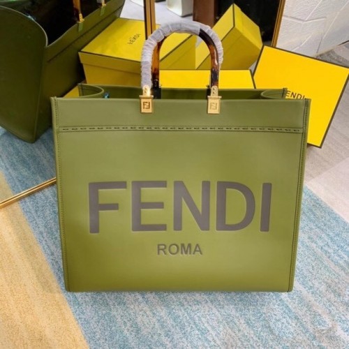 FENDI SUNSHINE bolso shopper grande de piel verde 8BH387A