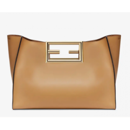 FENDI WAY MEDIUM Bolso de piel beige 8BH391AAI