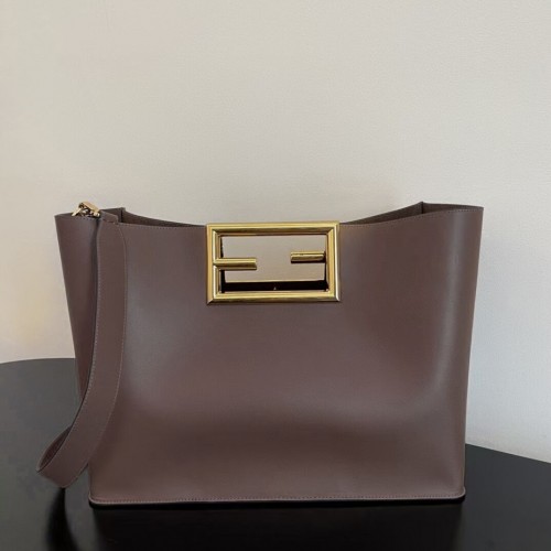 Bolso de piel FENDI WAY MEDIUM 8BH391AAI Marrón oscuro