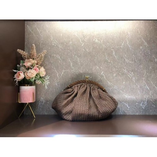 Bolso de rafia FENDI F7641 marrón claro