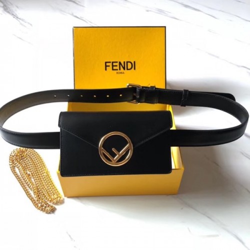 Fendi BELT BAG riñonera de cuero 8BM005 negro