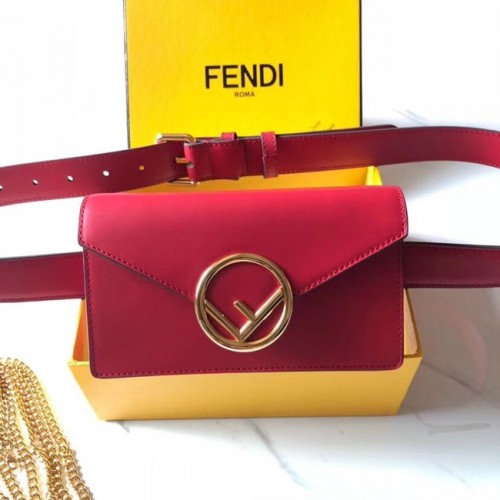 Fendi BELT BAG riñonera de cuero 8BM005 rojo