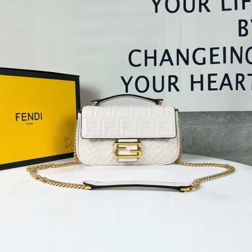 Fendi Baguette Bolso de napa beige F0881 Beige
