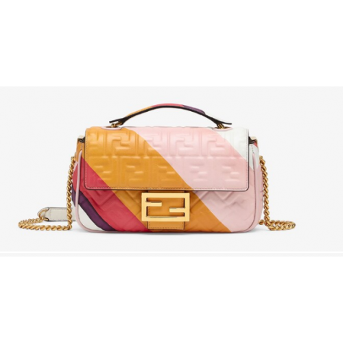 Fendi Baguette Chain Midi Bolso de piel con estampado multicolor 8BR6525