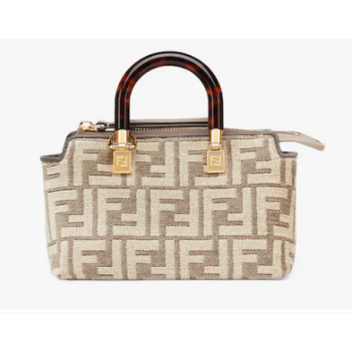 Bolso Fendi By The Way Mini Small Boston en tejido tapiz gris paloma 8BS067A
