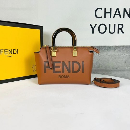 Fendi By The Way Mini Bolso Boston pequeño de piel 8BS067A marrón