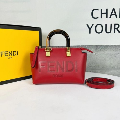 Fendi By The Way Mini Bolso Boston pequeño de piel 8BS067A rojo