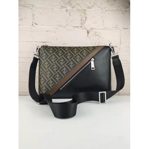 Bolso de hombro Fendi de piel de becerro 5570 NEGRO