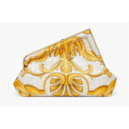 Fendi First Small Fendace White bolso de seda estampado 8BP129