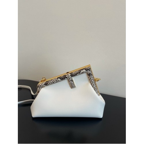 Bolso de piel Fendi First Small 8BP129AB blanco