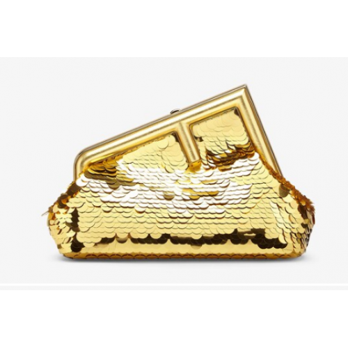 Bolso Fendi First Small con lentejuelas 8BP129 dorado