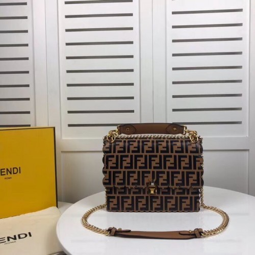 Bolso de piel Fendi KAN IF 8BF053 Marrón
