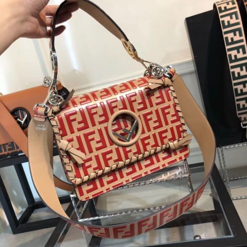 Fendi KAN I LOGO Bolso mediano 8BT284 rojo