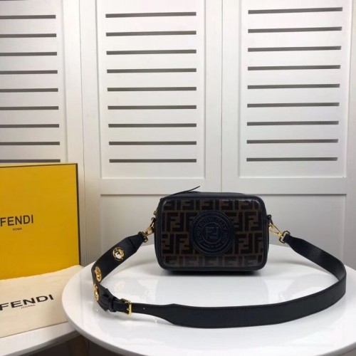 Fendi MINI CAMERA CASE Bolso de lona multicolor 8BF097 negro