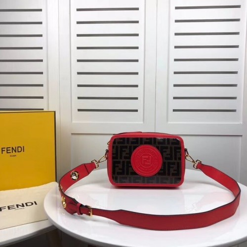 Fendi MINI CAMERA CASE Bolso de lona multicolor 8BF097 rojo