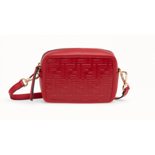 Fendi MINI CAMERA CASE Bolso de cuero rojo 8BS019A