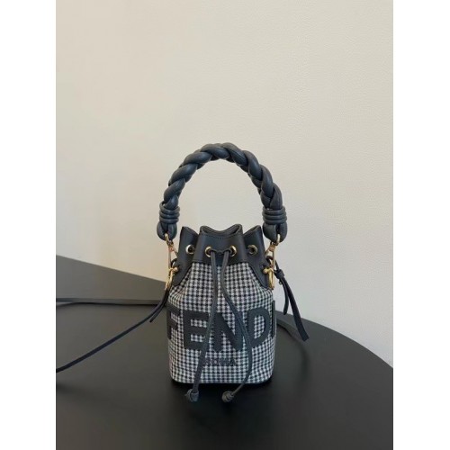 Minibolso Fendi MON TRESOR 8BS010A3 blanco y negro