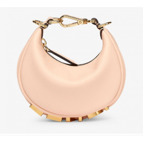 Fendi Nano Fendigraphy Colgante de cuero rosa 7AS089A