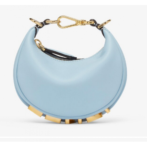 Fendi Nano Fendigraphy colgante de cuero azul claro 7AS089A