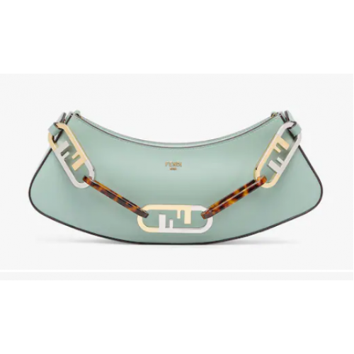 Fendi O Lock Swing Estuche de cuero verde menta 8BS068A verde