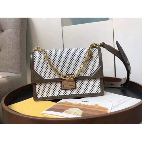 Cuero original Fendi FD6359 blanco y marrón