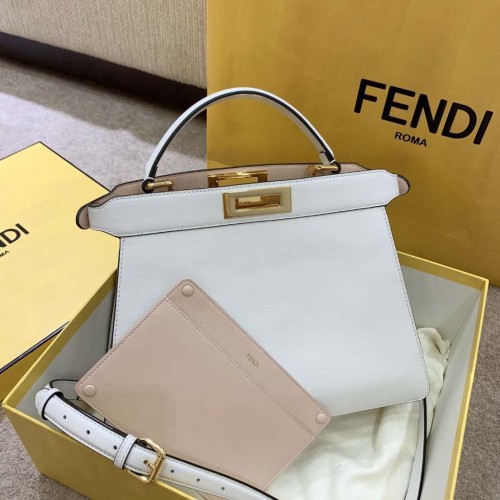 Fendi PEEKABOO ISEEU BLANCO ESTE-OESTE bolso de cuero 8BN323