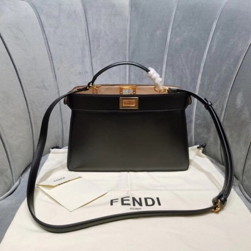 Fendi PEEKABOO ISEEU EAST-WEST bolso de cuero 8BN323A negro