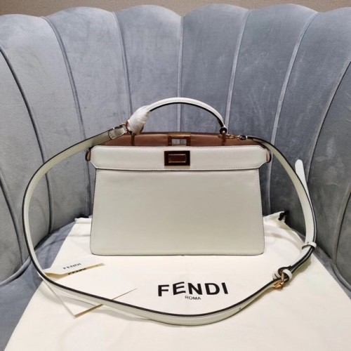 Fendi PEEKABOO ISEEU EAST-WEST bolso de cuero 8BN323A blanco